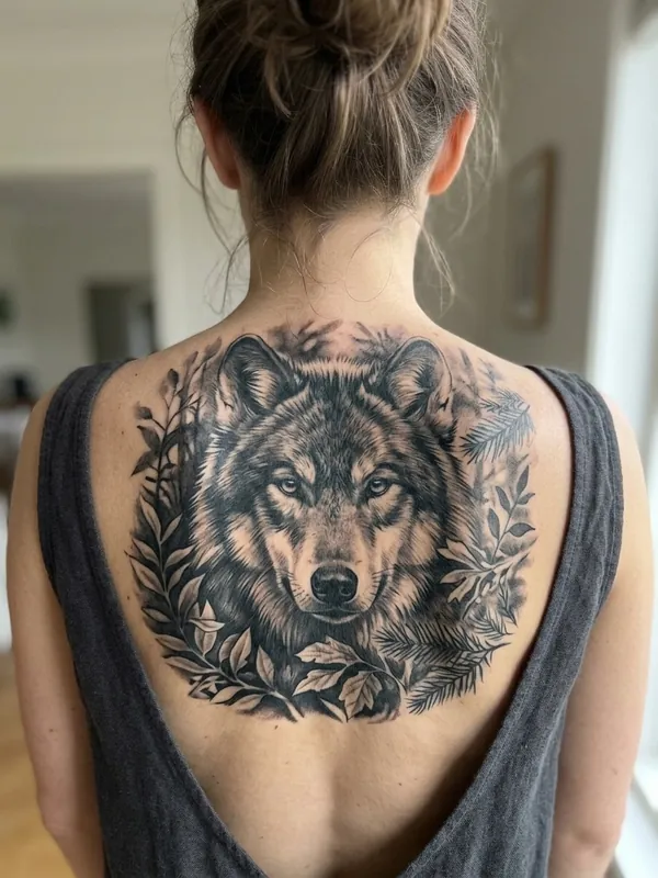 Black and grey animal cover-up tattoo over an old tattoo
