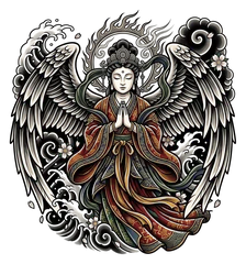 Japanese angel tattoo design