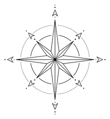 Minimalist compass tattoo design