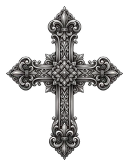 Black & grey cross tattoo design