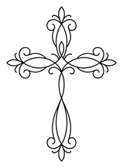 Minimalist cross tattoo design