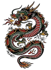 Traditional dragon tattoo design