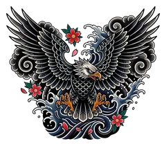 Japanese eagle tattoo design