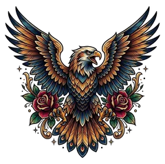 Neo-traditional eagle tattoo design