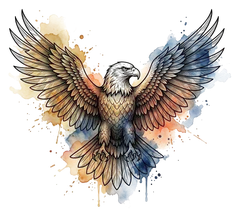 Watercolor eagle tattoo design