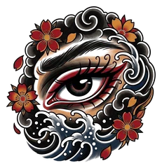 Japanese eye tattoo design