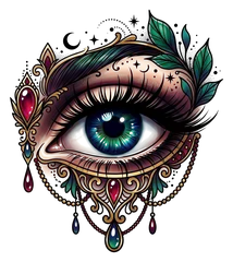 Neo-traditional eye tattoo design