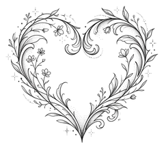 Fine line heart tattoo design