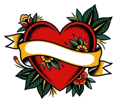Traditional heart tattoo design