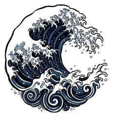 Japanese great wave tattoo design