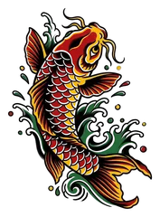 Traditional koi fish tattoo design