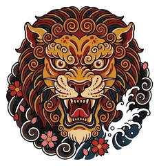 Japanese lion tattoo design