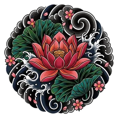 Japanese lotus tattoo design