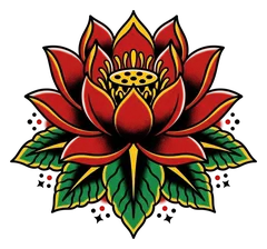 Traditional lotus tattoo design