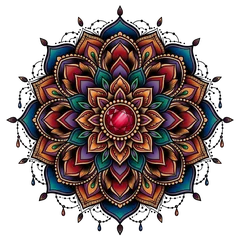 Neo-traditional mandala tattoo design