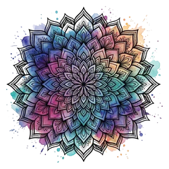Watercolor mandala tattoo design