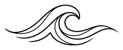 Minimalist wave tattoo design