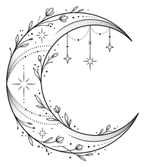 Fine line moon tattoo design