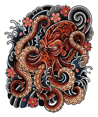 Japanese octopus tattoo design