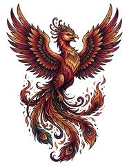 Neo-traditional phoenix tattoo design