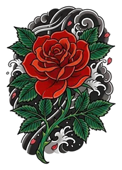 Japanese rose tattoo design