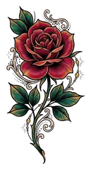Neo-traditional rose tattoo design