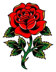 Traditional rose tattoo design