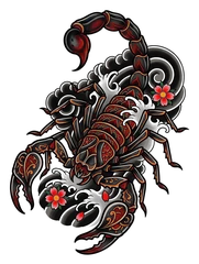 Japanese scorpion tattoo design
