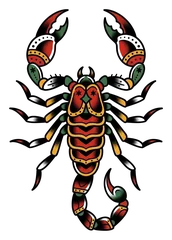 Traditional scorpion tattoo design