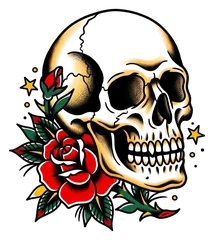 Traditional skull tattoo design