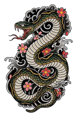 Japanese snake tattoo design