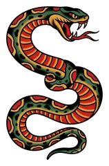 Traditional snake tattoo design