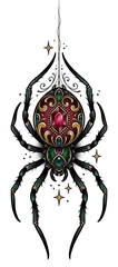 Neo-traditional spider tattoo design