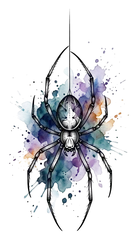 Watercolor spider tattoo design