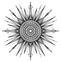 Geometric sun tattoo design