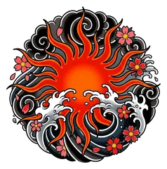 Japanese sun tattoo design