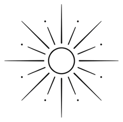 Minimalist sun tattoo design
