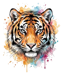 Watercolor tiger tattoo design