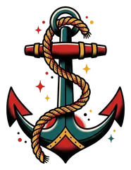Traditional anchor tattoo design