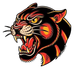 Traditional panther tattoo design