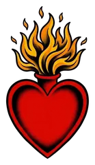 Traditional sacred heart tattoo design