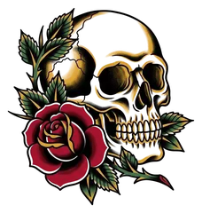 Traditional skull tattoo design