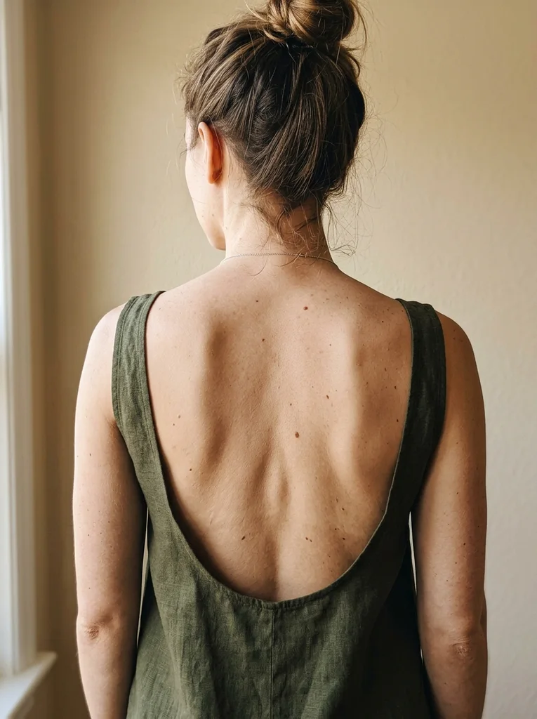 Fine-line rose, upper back, before
