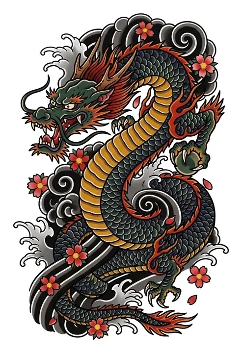 Colour artwork to stencil: the original before the tattoo stencil maker